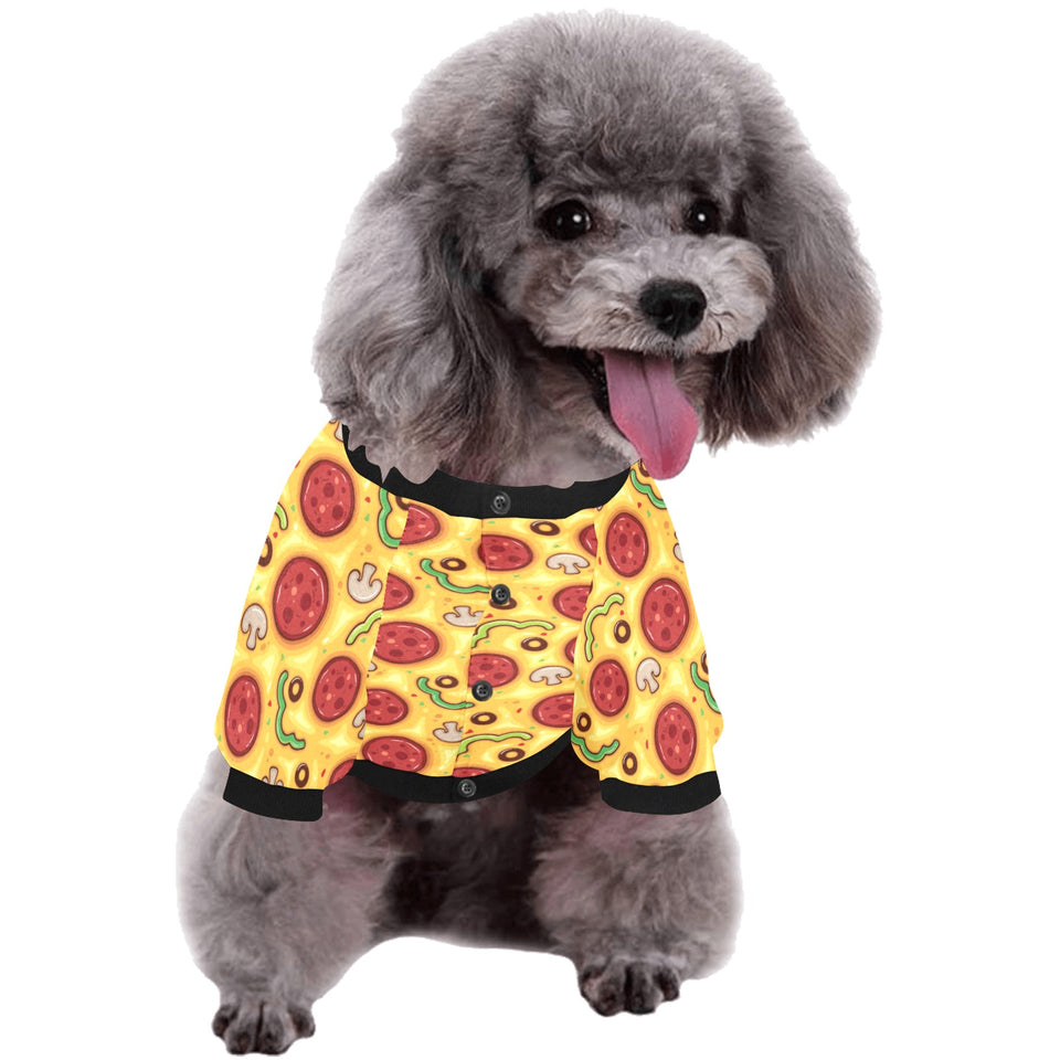 Pizza texture pattern All Over Print Pet Dog Round Neck Fuzzy Shirt