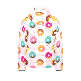 Donut pattern glaze pink background Kids' Boys' Girls' Padded Hooded Jacket