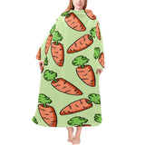 Carrot Pattern Print Design 05 Blanket Robe with Sleeves