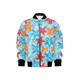 Blue red orange starfish pattern Kids' Boys' Girls' Bomber Jacket