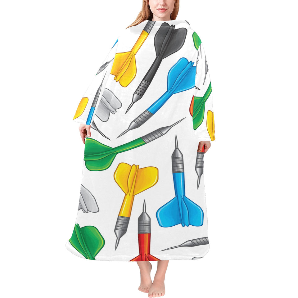 Darts Pattern Print Design 03 Blanket Robe with Sleeves