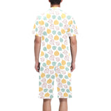 colorful onions white background Men's V-Neck Short Pajama Set