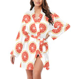 Grapefruit pattern Women's Long Sleeve Belted Night Robe