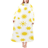 Sun pattern Blanket Robe with Sleeves