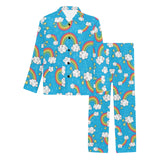 Rainbows Sky Clouds Pattern Men's Long Pajama Set
