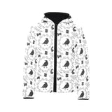 Crows floral wreath rabbit pattern Kids' Boys' Girls' Padded Hooded Jacket