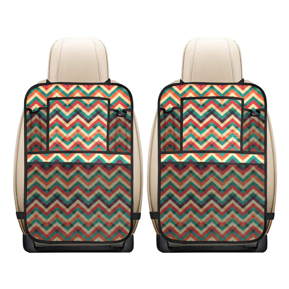 zigzag chevron colorful pattern Car Seat Back Organizer
