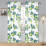 blueberry white background Gauze Curtain