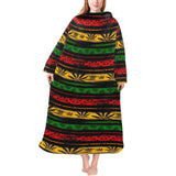 Canabis Marijuana Weed Pattern Print Design 04 Blanket Robe with Sleeves