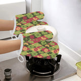 Cool Geometric lime pattern Heat Resistant Oven Mitts