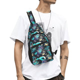 Dragon sea wave pattern All Over Print Chest Bag