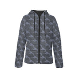 Swordfish Pattern Print Design 03 Women's Padded Hooded Jacket