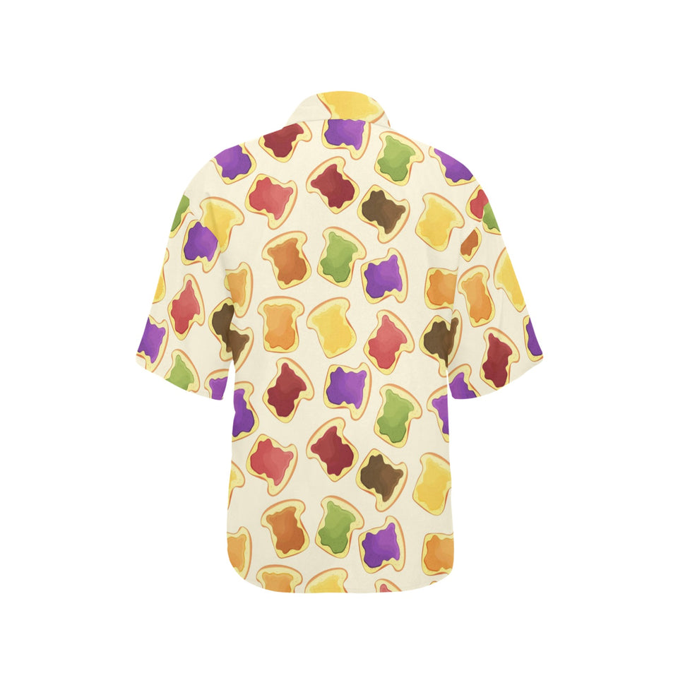 Bread Toast Pattern Print Design 02 Women's All Over Print Hawaiian Shirt