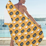 English Bulldog Pattern Print Design 04 Beach Towel