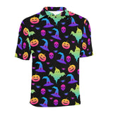 Colorful halloween background Men's All Over Print Polo Shirt