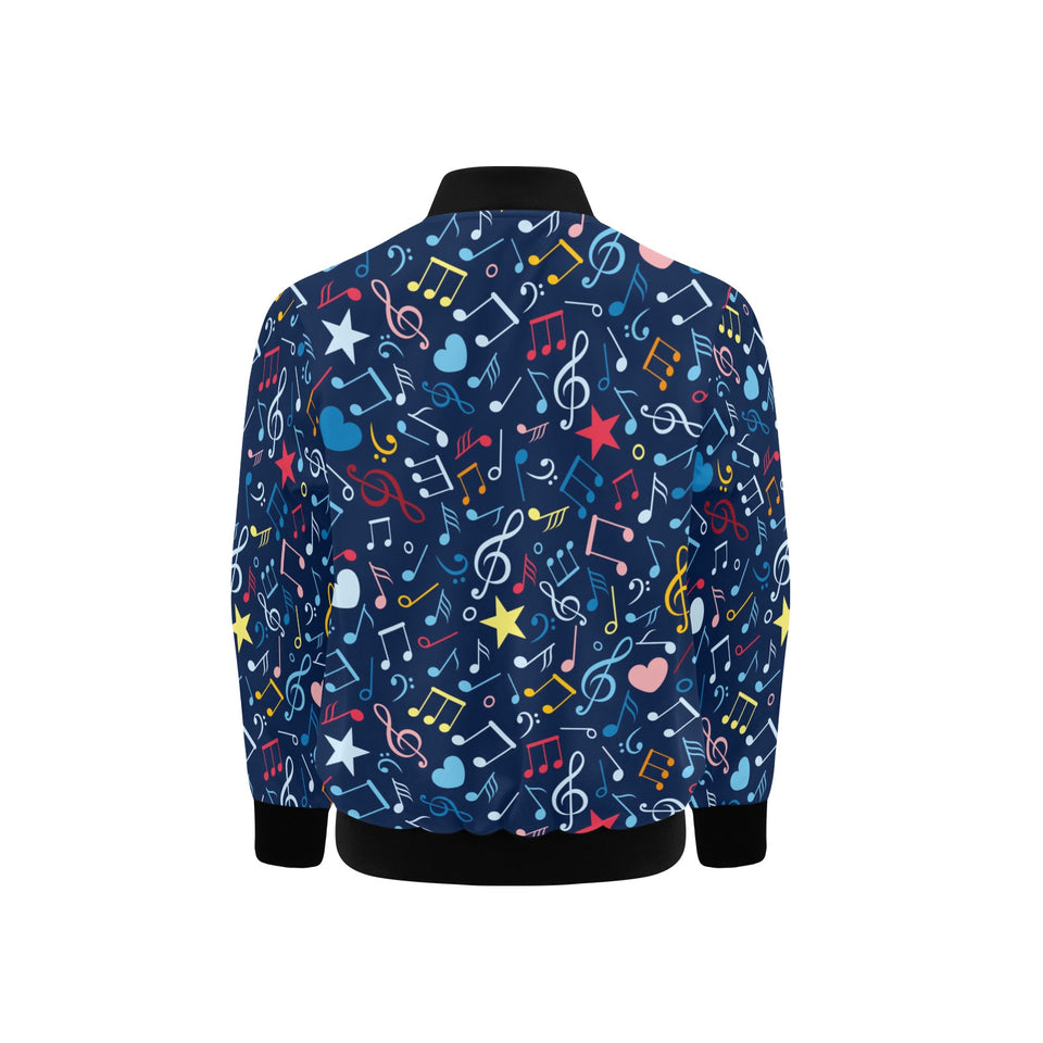 Music Notes Pattern Print Design 03 Kids' Boys' Girls' Bomber Jacket