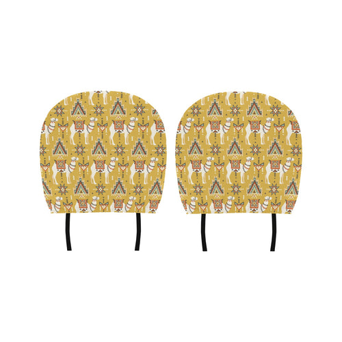 Camels ethnic motif pattern Car Headrest Cover