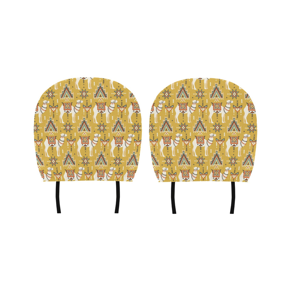 Camels ethnic motif pattern Car Headrest Cover