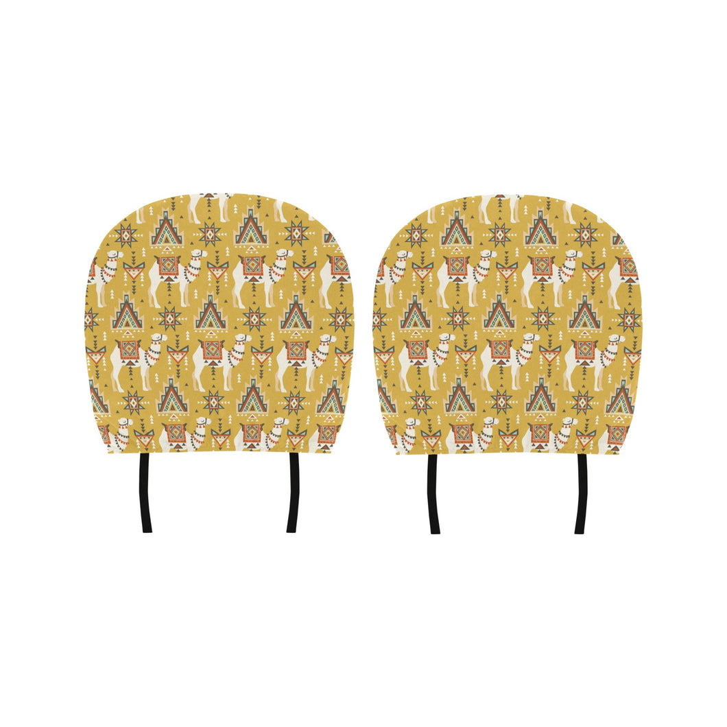 Camels ethnic motif pattern Car Headrest Cover