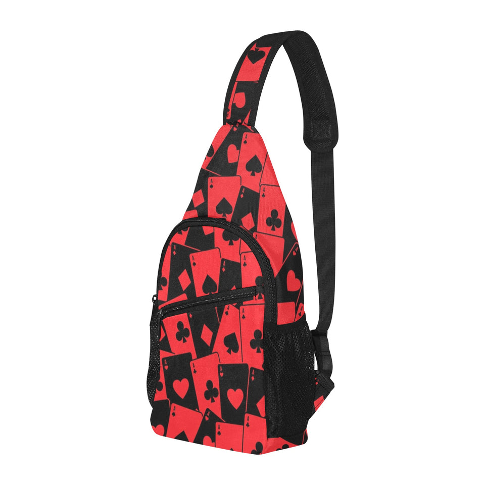 Casino Cards Suits Pattern Print Design 02 All Over Print Chest Bag