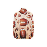 American football ball design pattern Women's Long Sleeve Polo Shirt