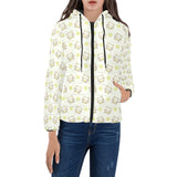 Cute cartoon frog baby pattern Women's Padded Hooded Jacket