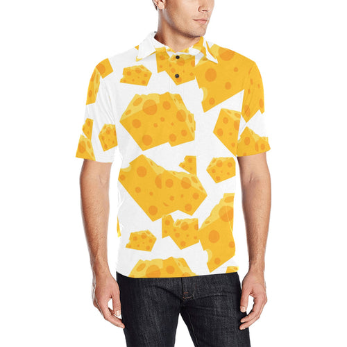 Cheese slice pattern Men's All Over Print Polo Shirt
