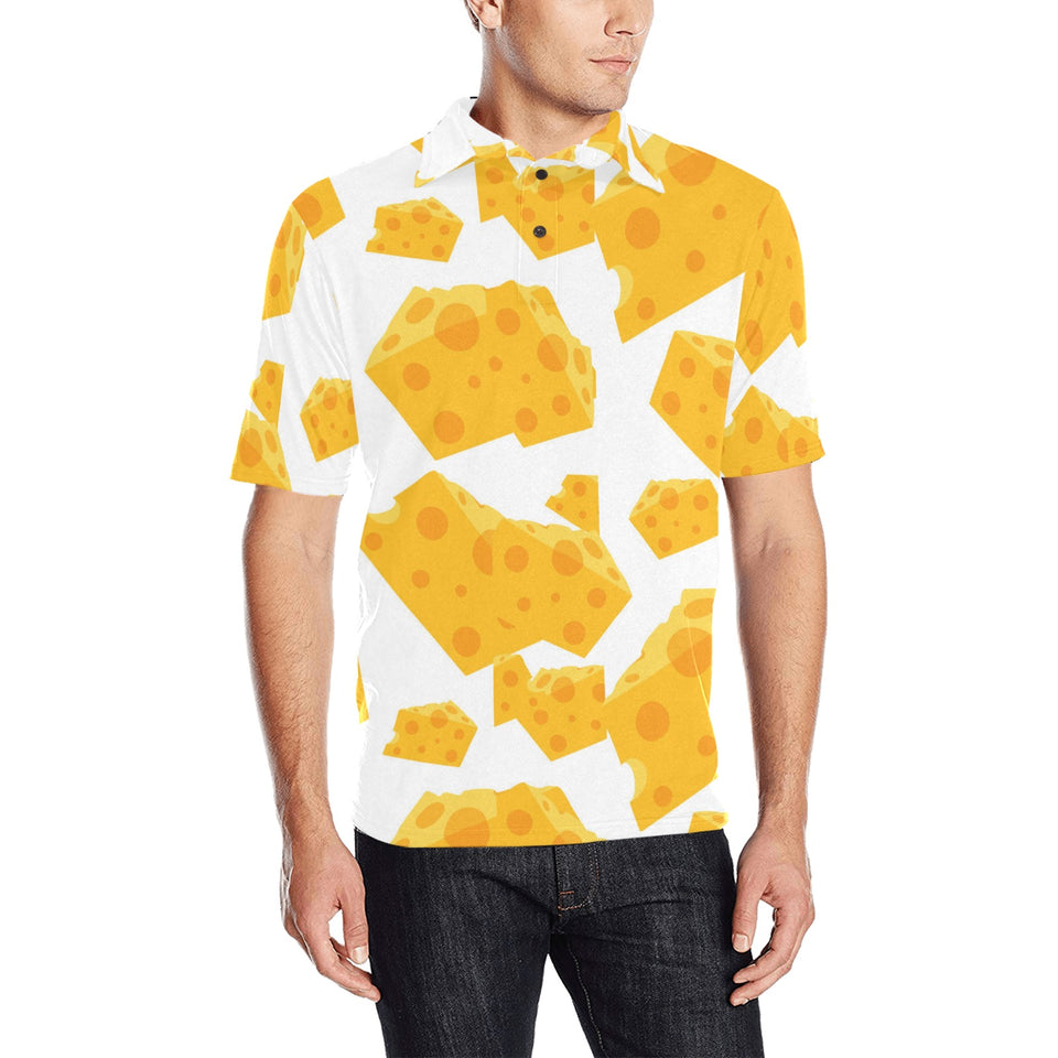 Cheese slice pattern Men's All Over Print Polo Shirt