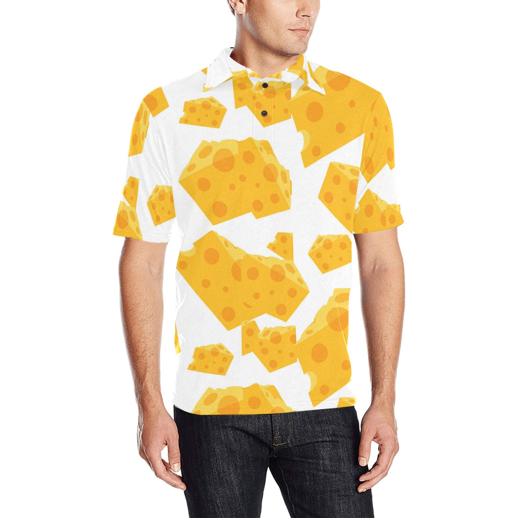 Cheese slice pattern Men's All Over Print Polo Shirt