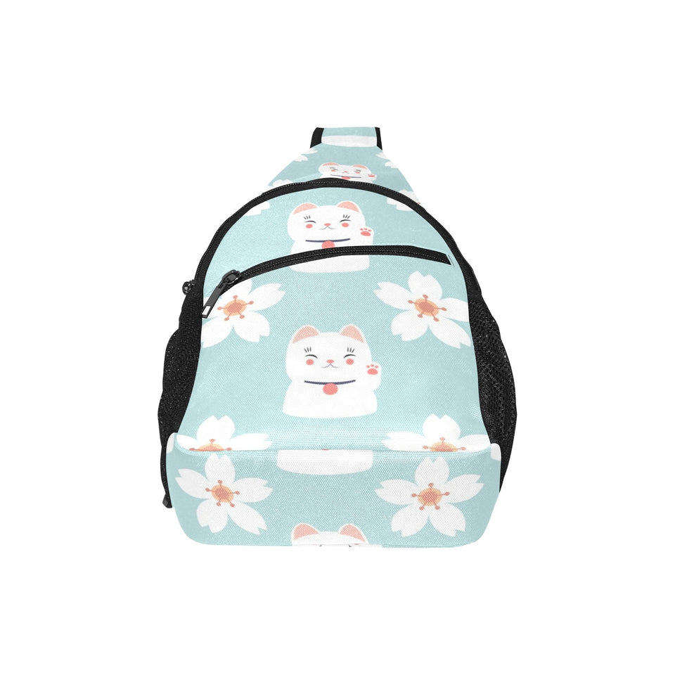 Maneki neko cat sakura All Over Print Chest Bag