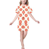 Grapefruit pattern Kids' Boys' Girls' V-Neck Short Pajama Set