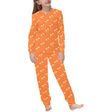 Engine Piston Orange Background Pattern Design 05 Kids' Boys' Girls' All Over Print Pajama Set