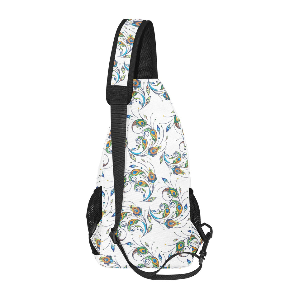 Peacock feather pattern All Over Print Chest Bag