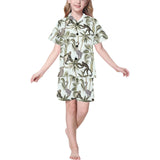 Monkey sloth lemur palm trees pattern Kids' Boys' Girls' V-Neck Short Pajama Set