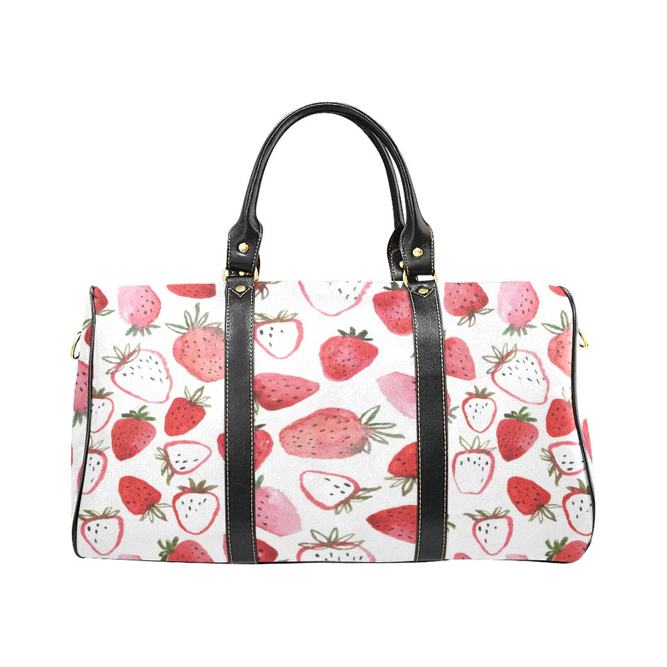 watercolor hand drawn beautiful strawberry pattern Travel Bag