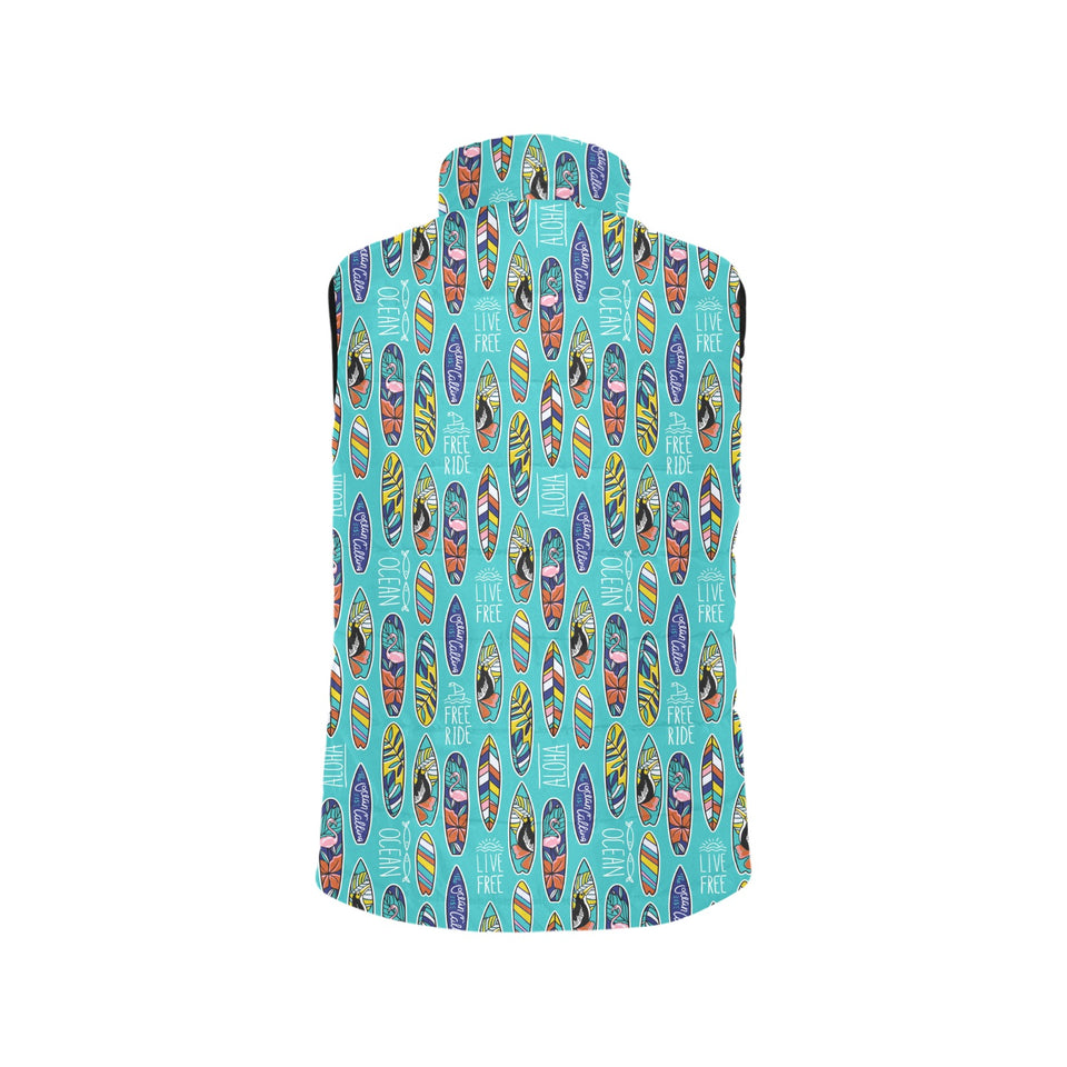 Surfboard Pattern Print Design 05 Men's Padded Vest