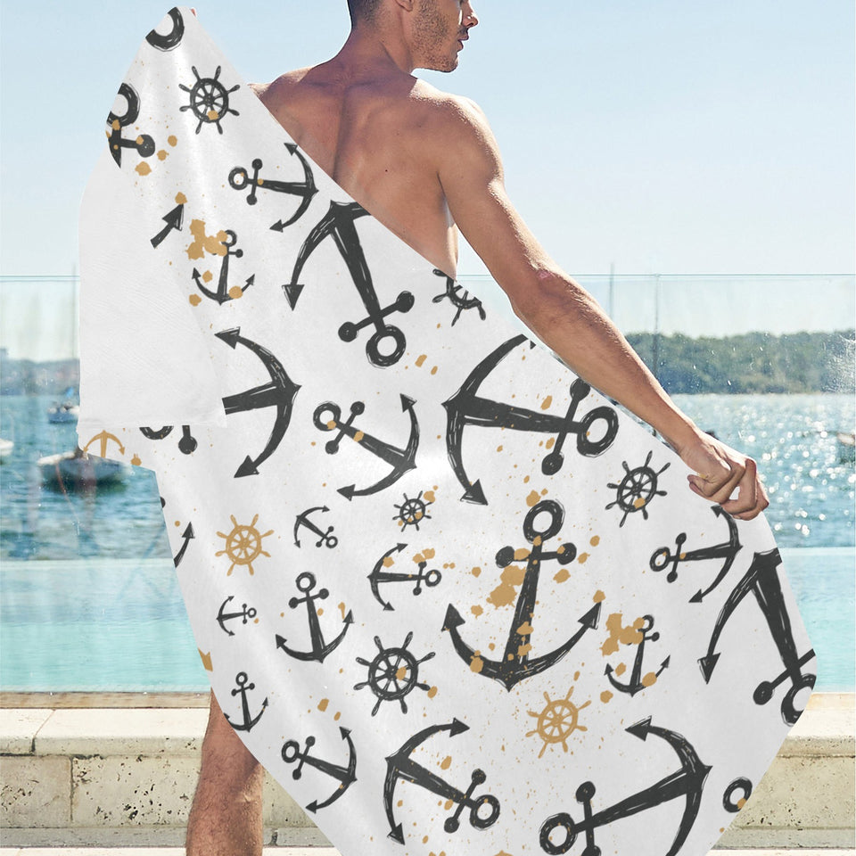 Anchors Rudders pattern Beach Towel