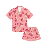 Cake cherry pattern Kids' Boys' Girls' V-Neck Short Pajama Set