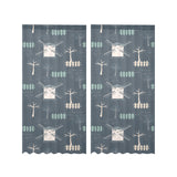windmill tree pattern Gauze Curtain