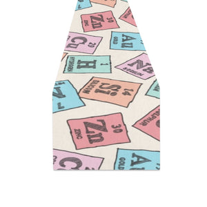 Chemistry Periodic Table Pattern Print Design 02 Table Runner