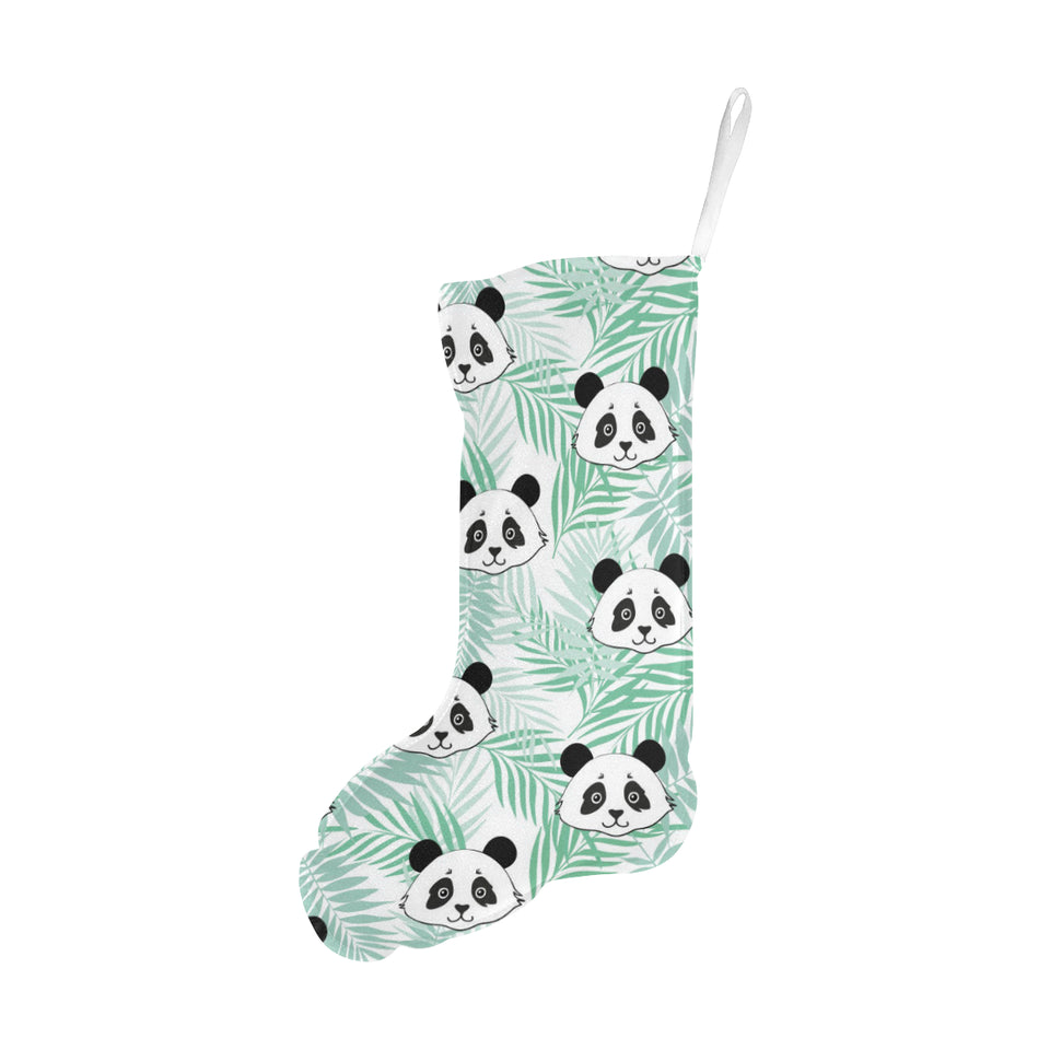 Panda pattern tropical leaves background Christmas Stocking