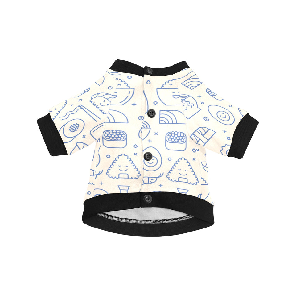 Cute sushi icon pattern All Over Print Pet Dog Round Neck Fuzzy Shirt