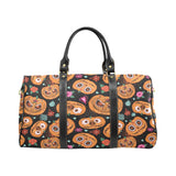 Pumpkin flowers spiderweb Halloween theme Travel Bag