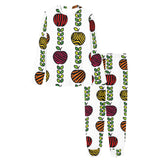 colorful apples leave zebra stripe Women's All Over Print Pajama Set