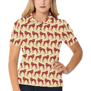 Greyhound Pattern Print Design 04 Women's All Over Print Polo Shirt
