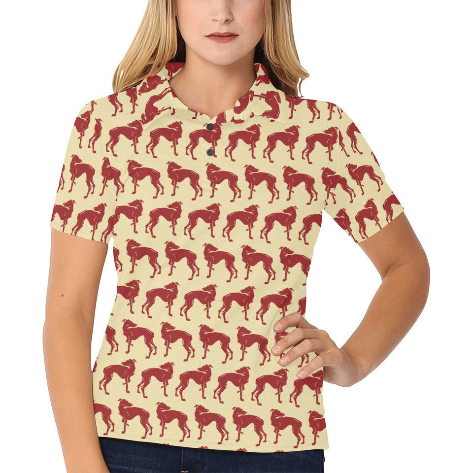 Greyhound Pattern Print Design 04 Women's All Over Print Polo Shirt