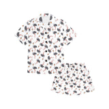 Ostrich Pattern Print Design 02 Kids' Boys' Girls' V-Neck Short Pajama Set