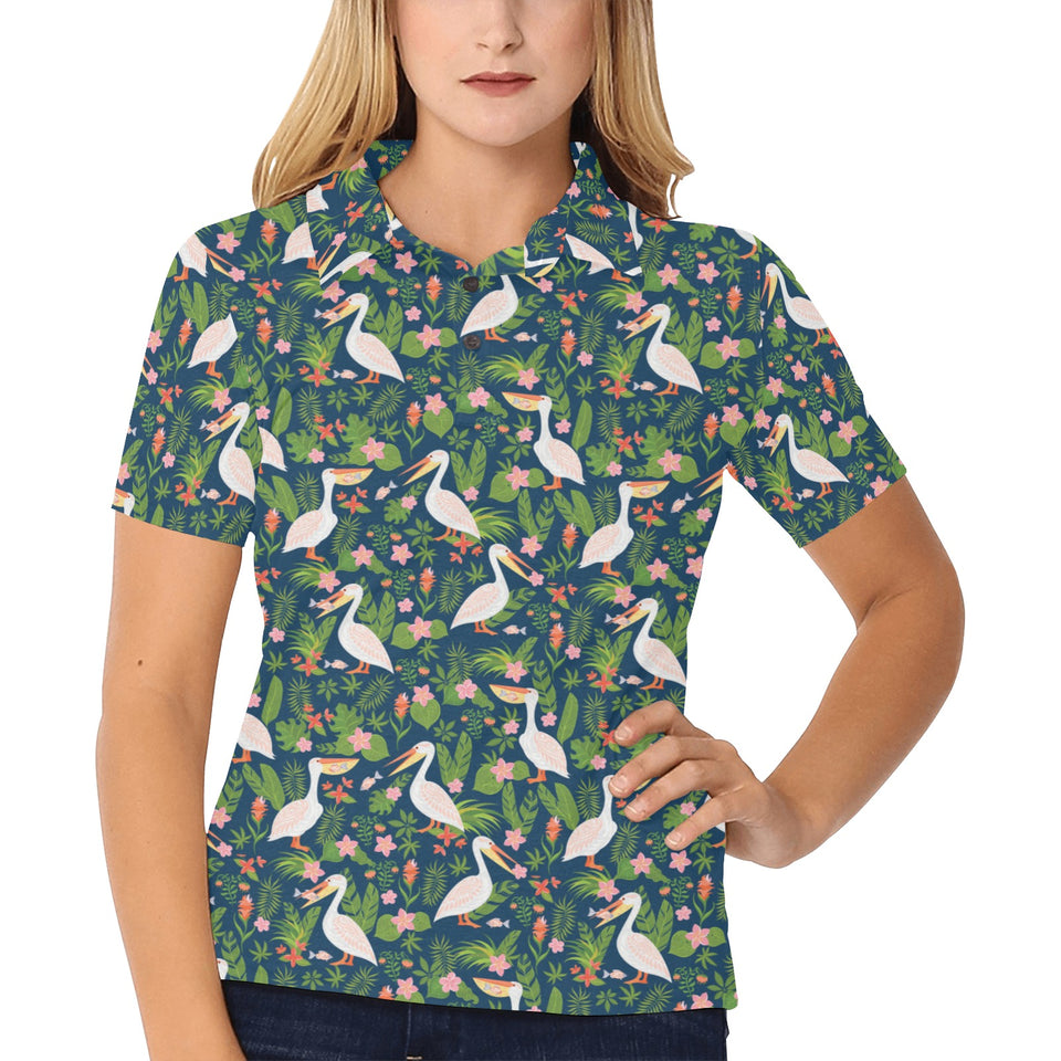 Pelican Pattern Print Design 05 Women's All Over Print Polo Shirt