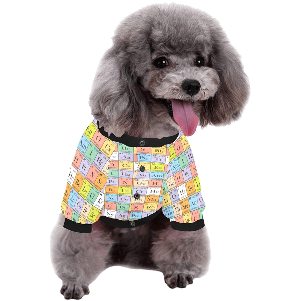 Chemistry Periodic Table Pattern Print Design 01 All Over Print Pet Dog Round Neck Fuzzy Shirt