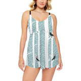 Crows christmas hat scarf Chest Sexy Pleated Two Piece Swim Dress